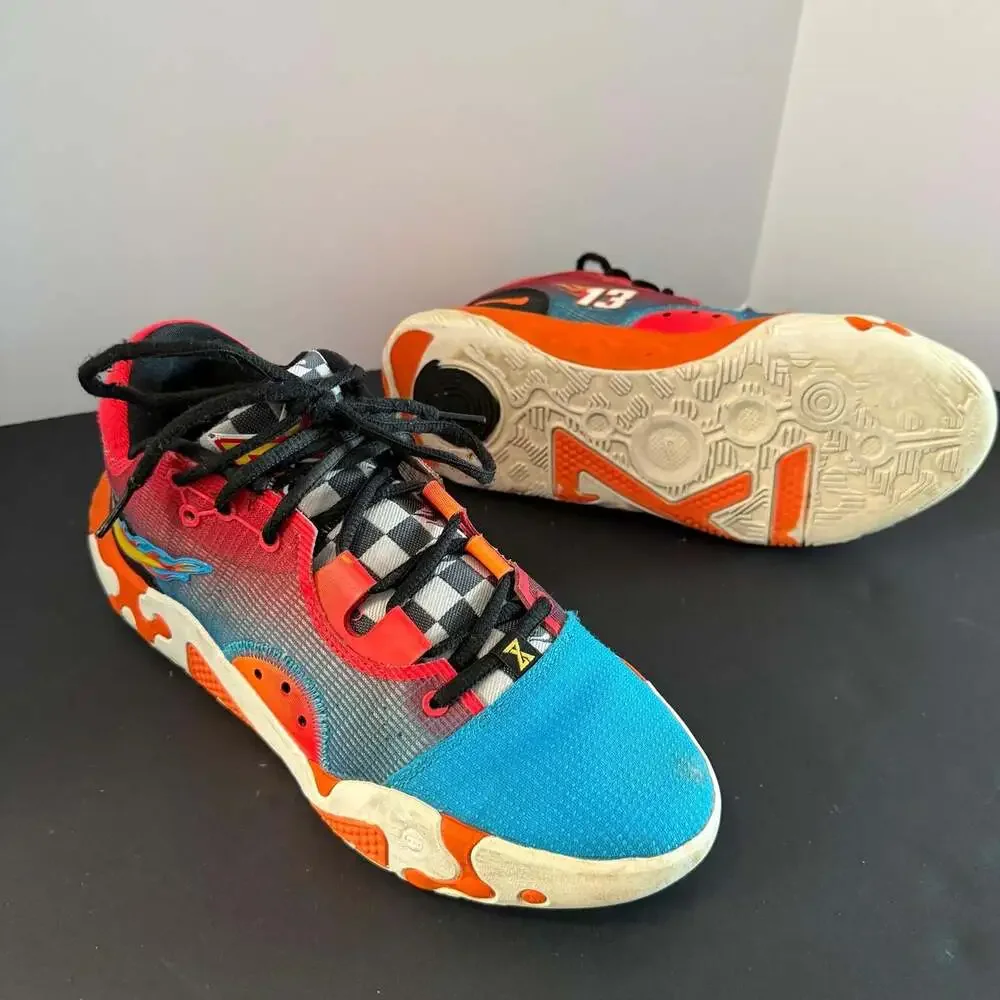 Nike PG 6‎ x Hot Wheels Blue Red Orange Basketball Shoes Size 8